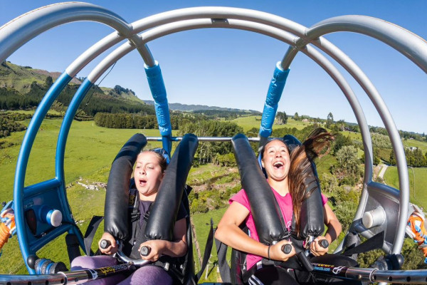 2 people in a Velocity Valley v-force ride
